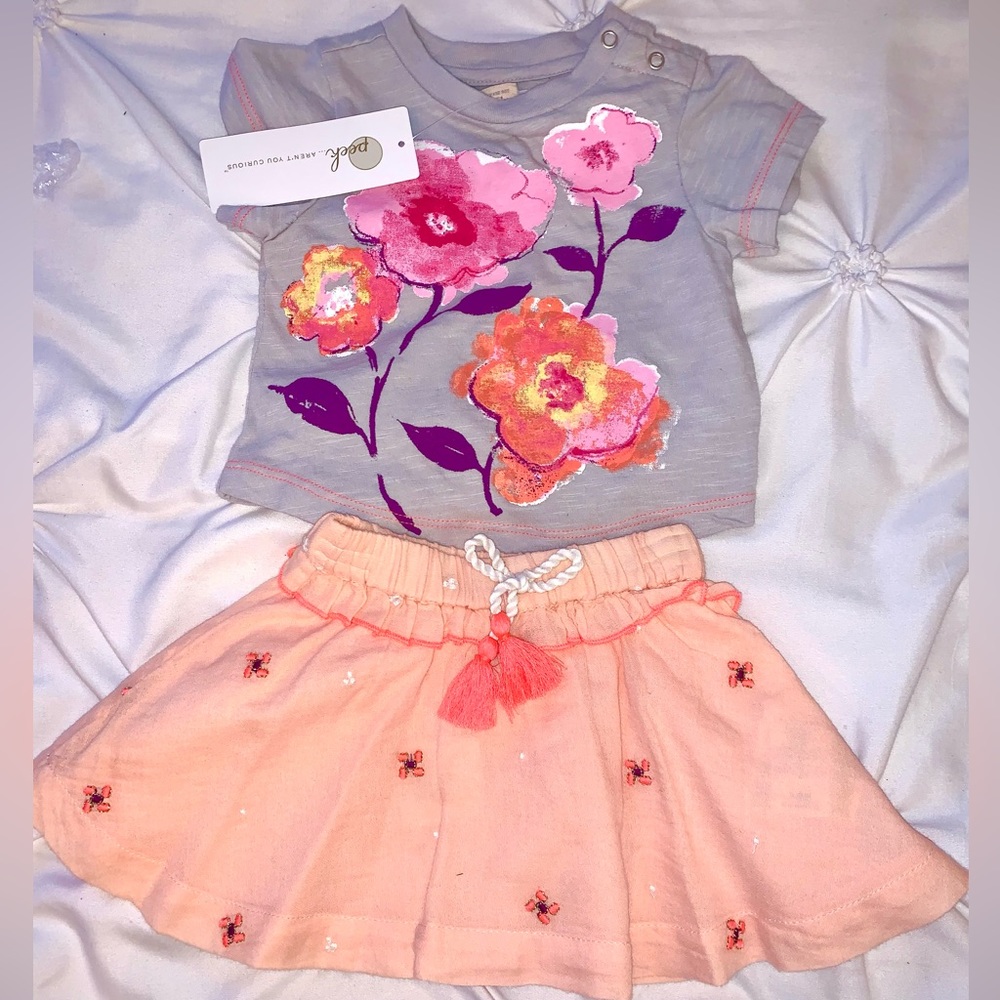PEEK NWT 3/6 bright flowery flowy skirt and top set- dress set NWT - Picture 1 of 5